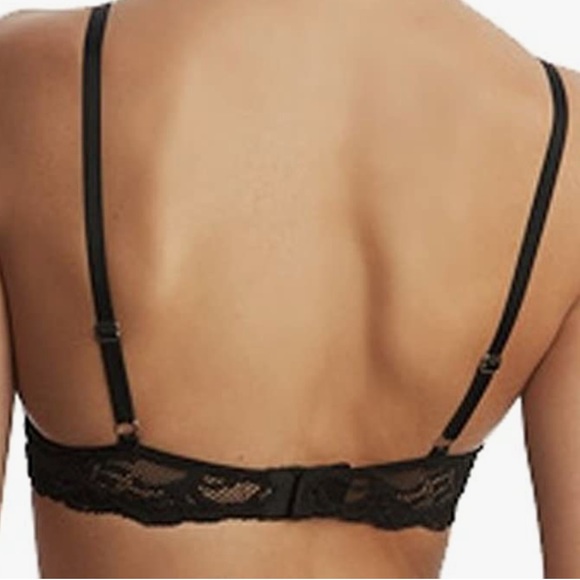 Natori Feathers Contour Plunge Bra black 36DD 36E new without tags NWOT - Picture 3 of 3